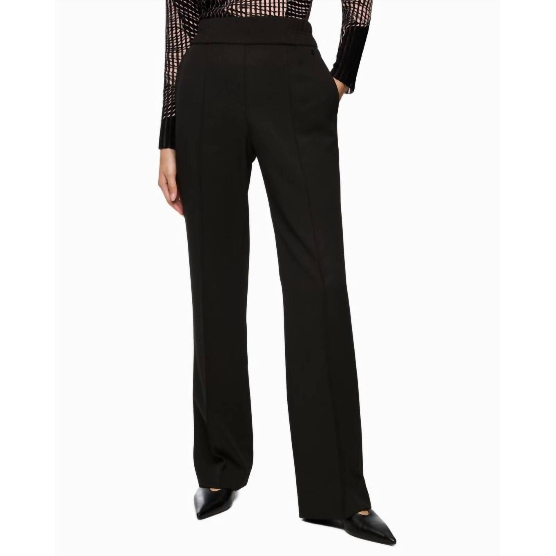 New Marc Cain Banded Waist Trousers In Black